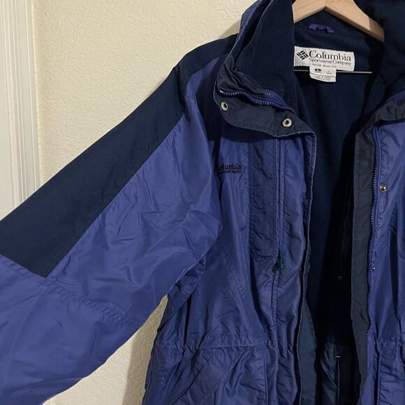 Vintage 90’s Columbia 2 in 1 Jacket Fleece Water Resistant Shell Detachable L - Picture 8 of 15